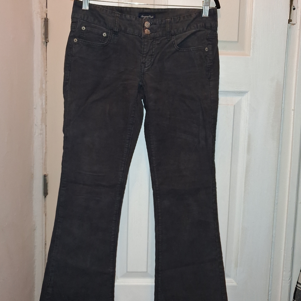 American Eagle Outfitters Corduroy Charcoal Stretch Jeans